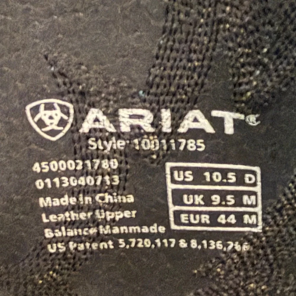 Ariat Men's Heritage Roughstock Cowboy Boots Size 10.5 D  Black Leather 10011785